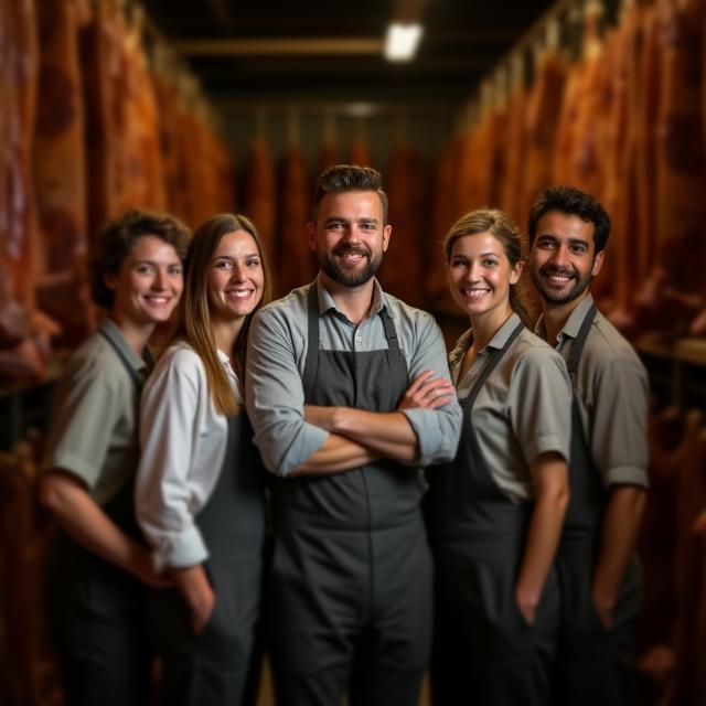 Equipo en la bodega de curación