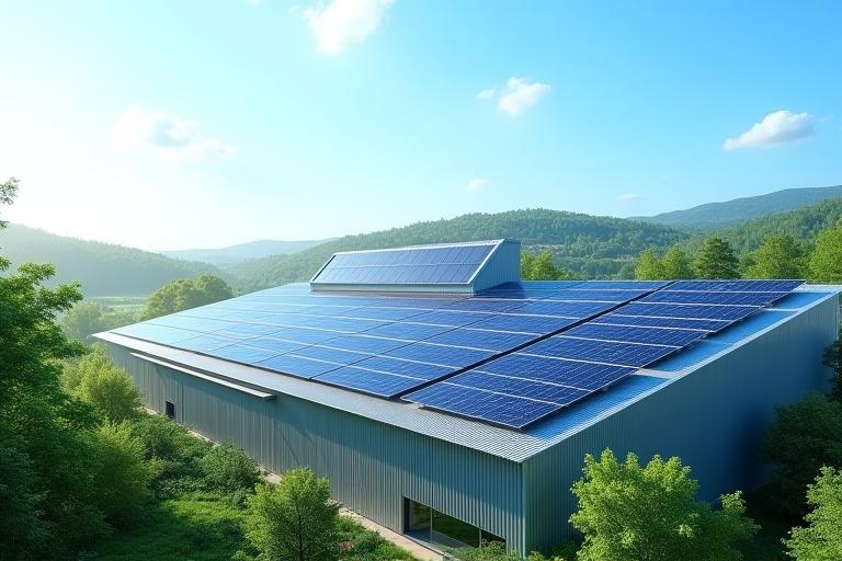 Paneles solares en la planta